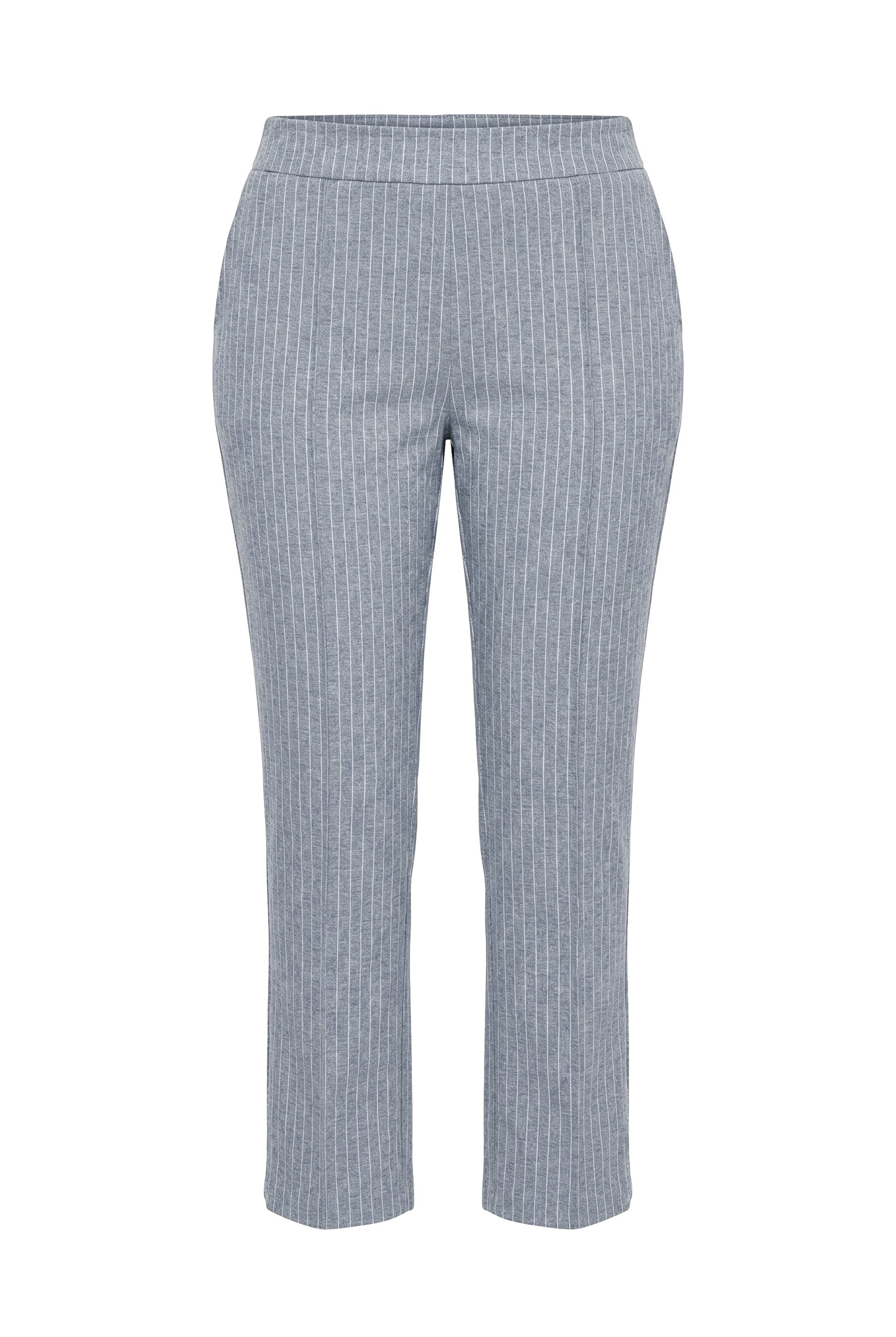 Ulla Popken Trousers with creases in 42-44/Regular in Mottled grey, Item view