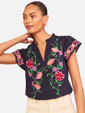 love & roses Shirt in Blue: front