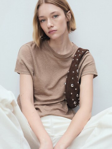 T-shirt 'LING' MANGO en marron : devant