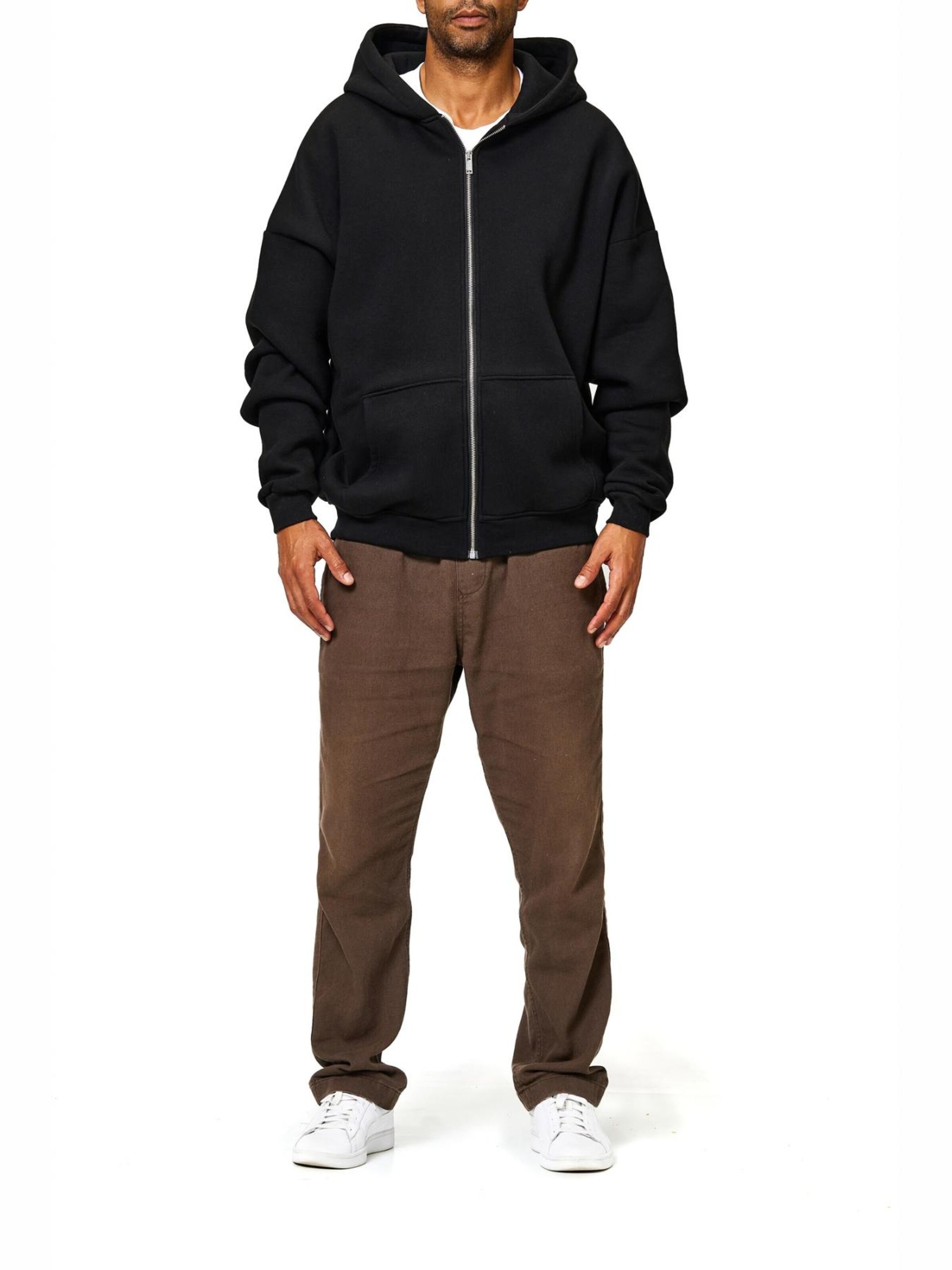 BlankOrder Zip-Up Hoodie in Black