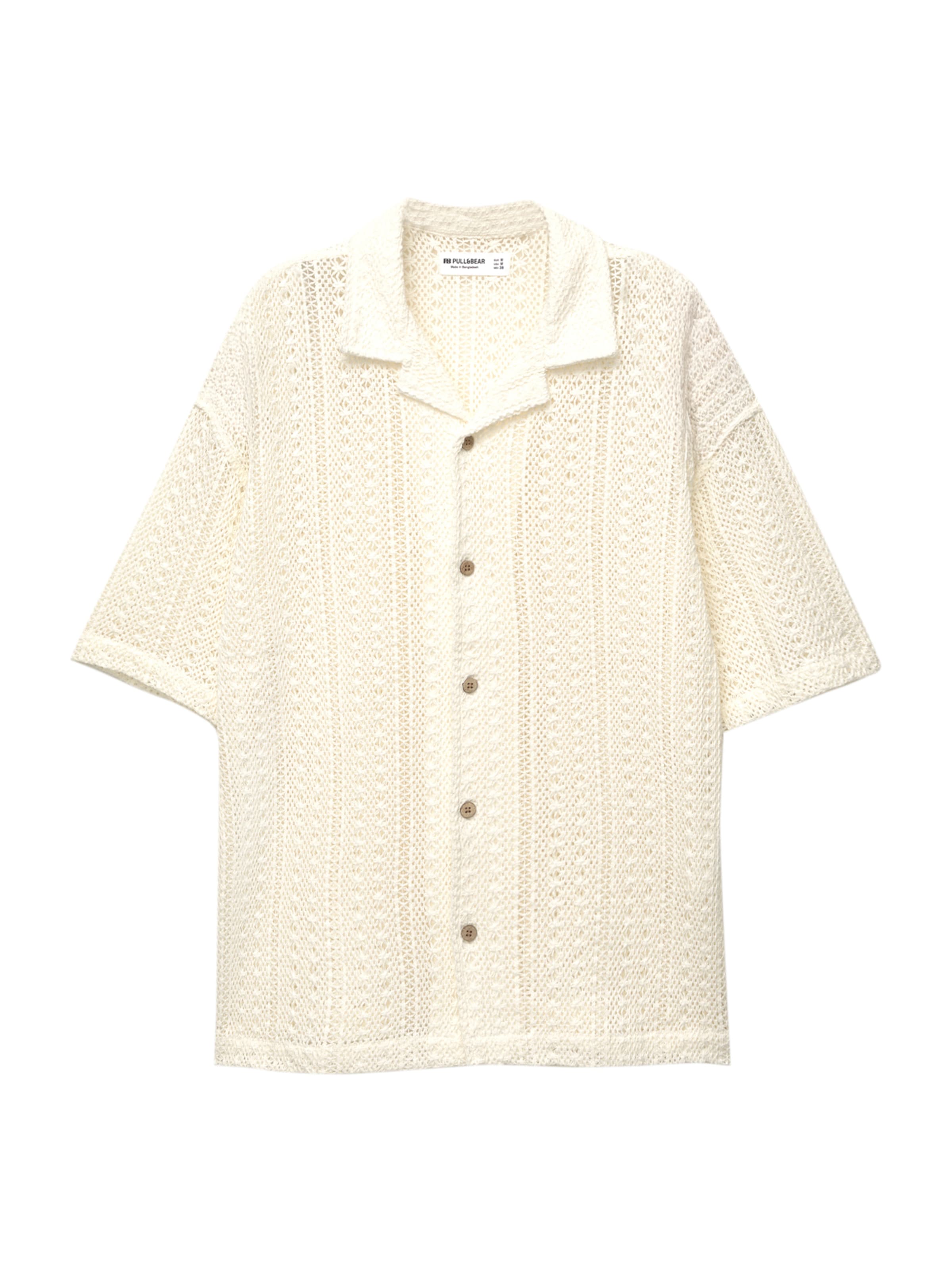 Pull&Bear Comfort fit Srajca | bela barva: sprednja stran