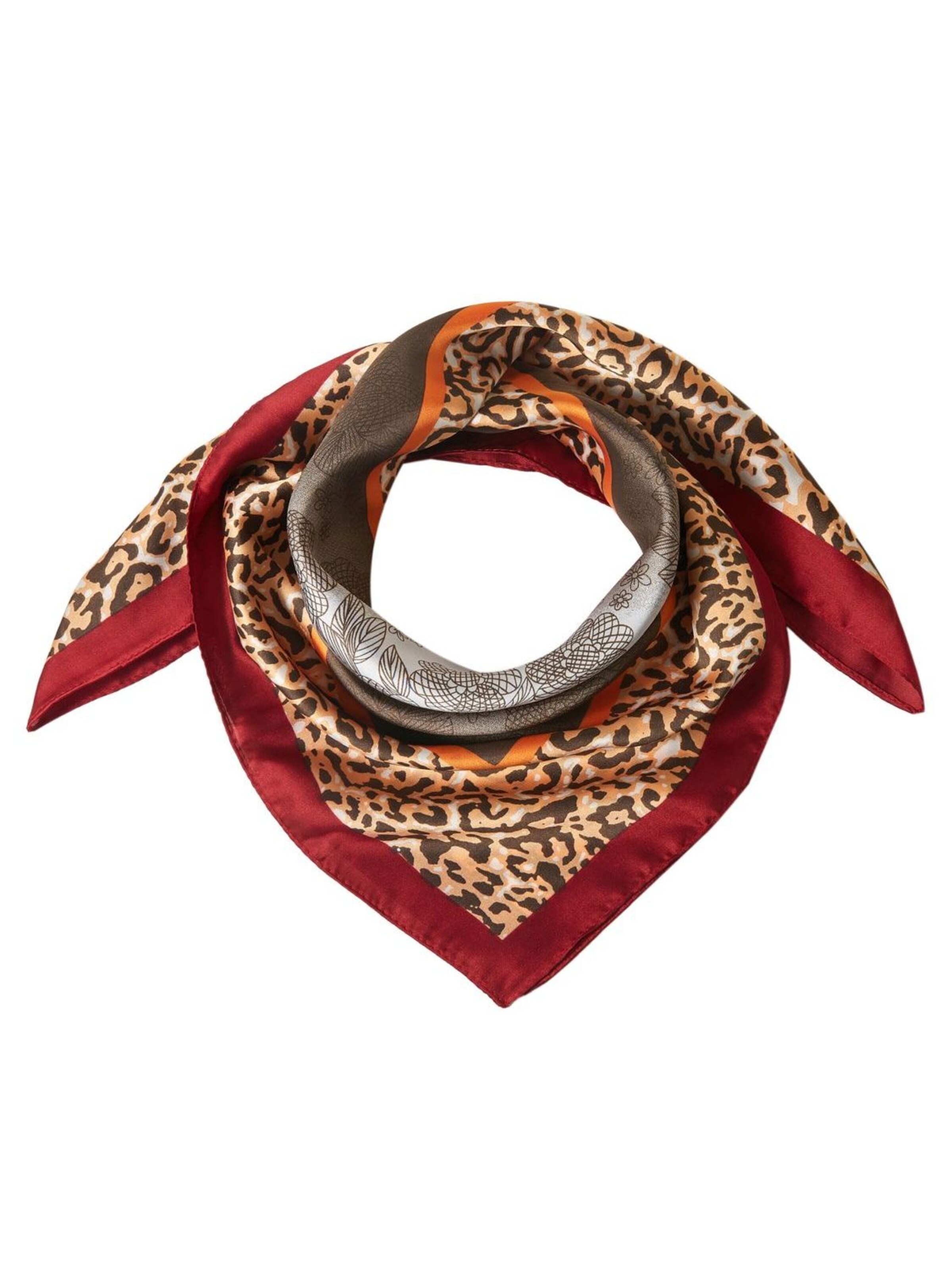 alberto cabale Sjaal 'Petit carré de Soie Chetaah Cléo' in Rood