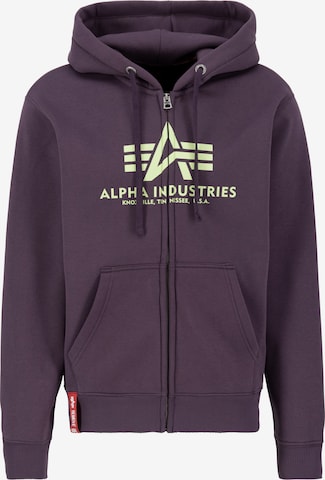 Veste de survêtement ALPHA INDUSTRIES en violet : devant