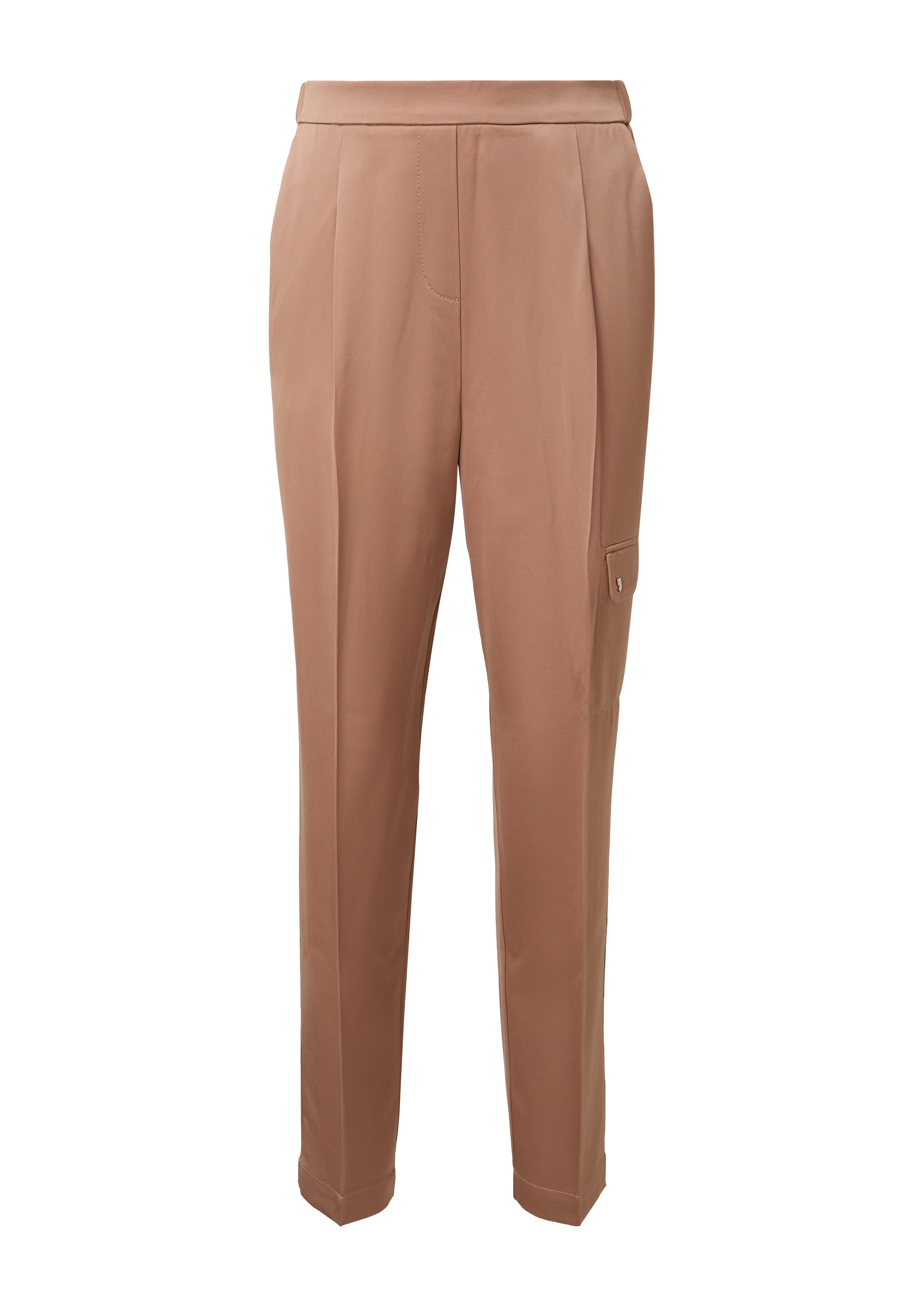 COMMA Tapered Pleated Pants in Brown: front