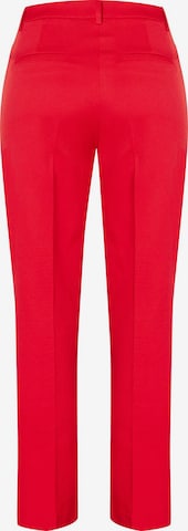 MORE & MORE regular Παντελόνι με τσάκιση σε κόκκινο