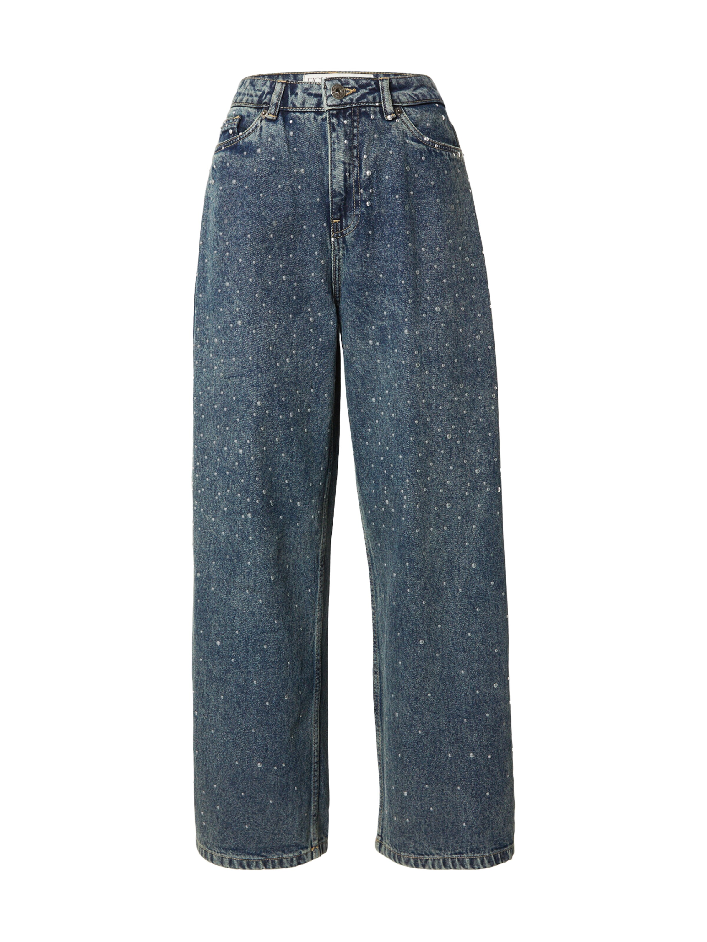Wide leg Jeans de la Eight2Nine pe albastru: față