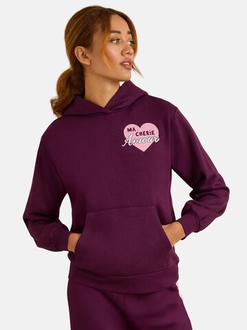 Felpa di love & roses in lilla: frontale