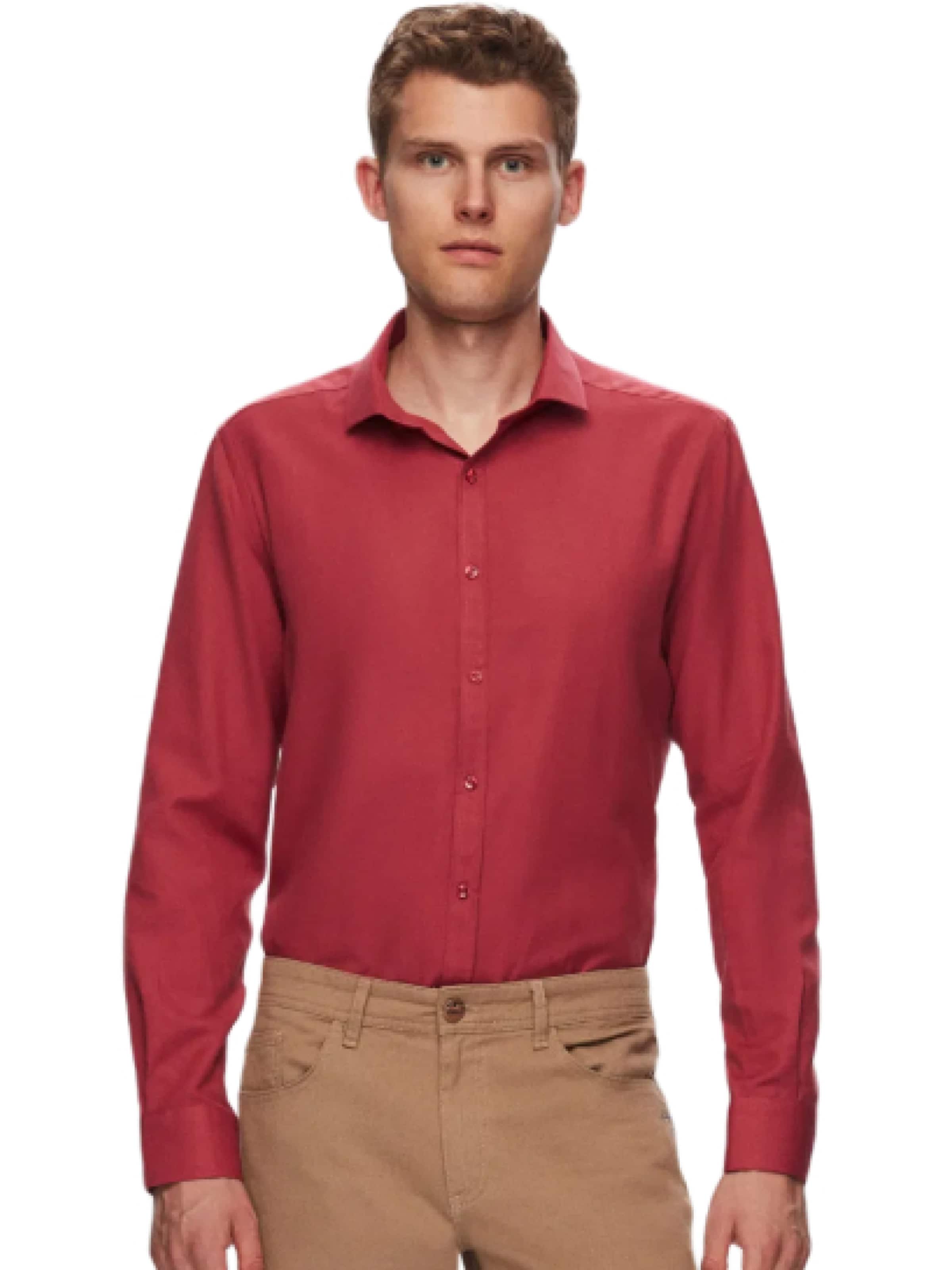 Coupe slim Chemise business D’S Damat en rouge : devant