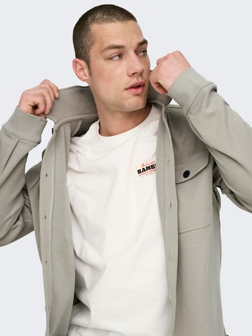 Only & Sons Comfort fit Overhemd 'newkodyl' in Beige