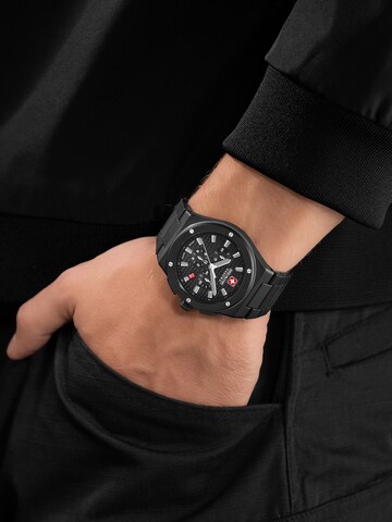 SWISS MILITARY HANOWA Analog Watch 'Sidewinder Ceramic' in Black