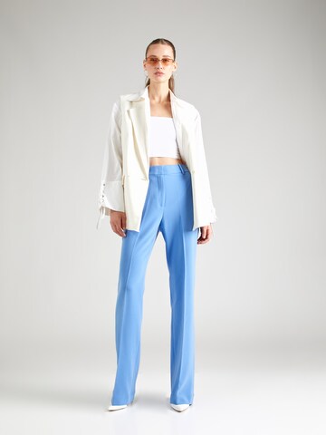 MICHAEL Michael Kors Flared Pleated Pants in Blue