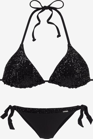 BRUNO BANANI Triangle Bikini in Black: front