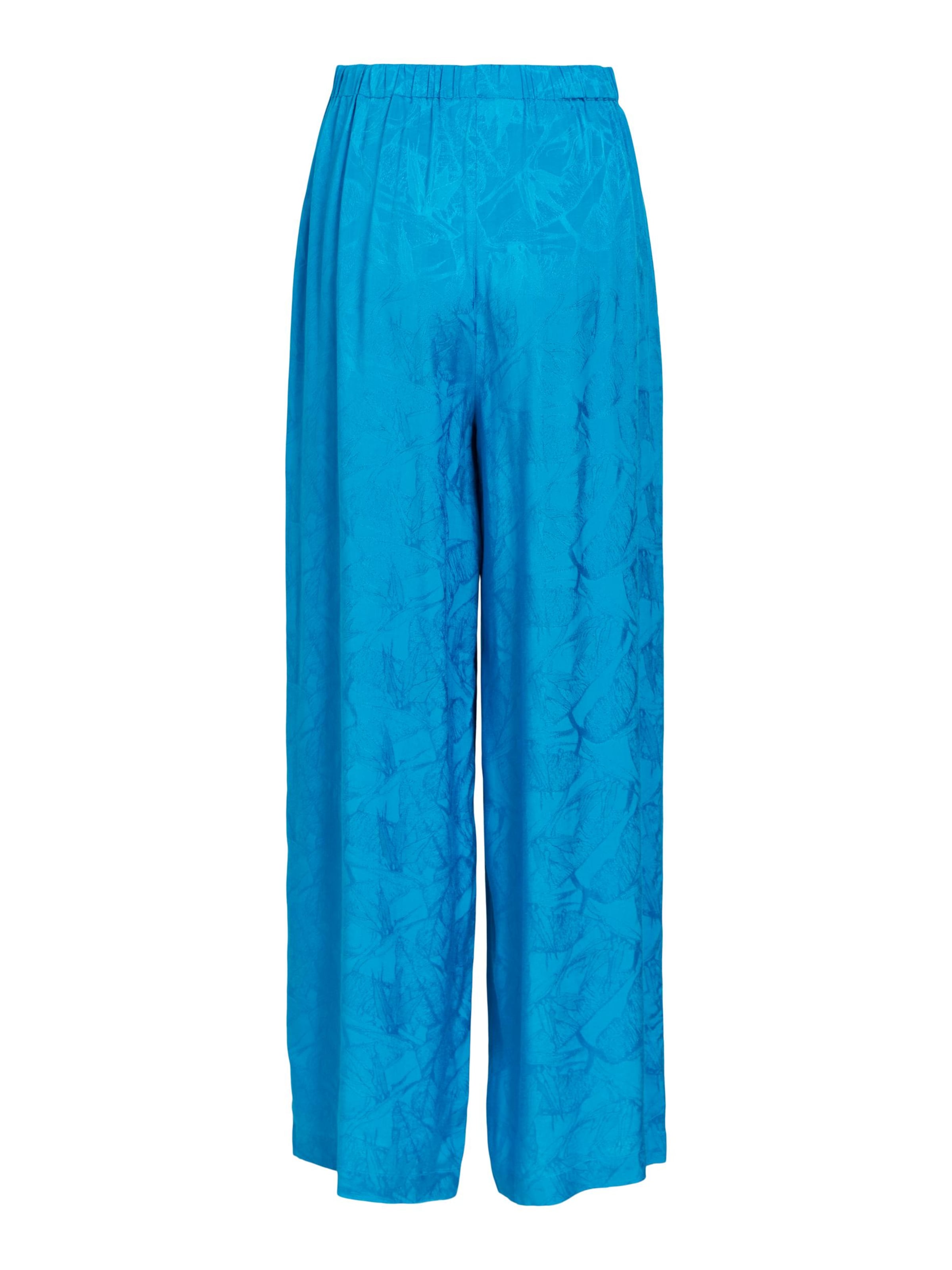 OBJECT Široke hlačnice Hlače 'Li Aya' | modra barva