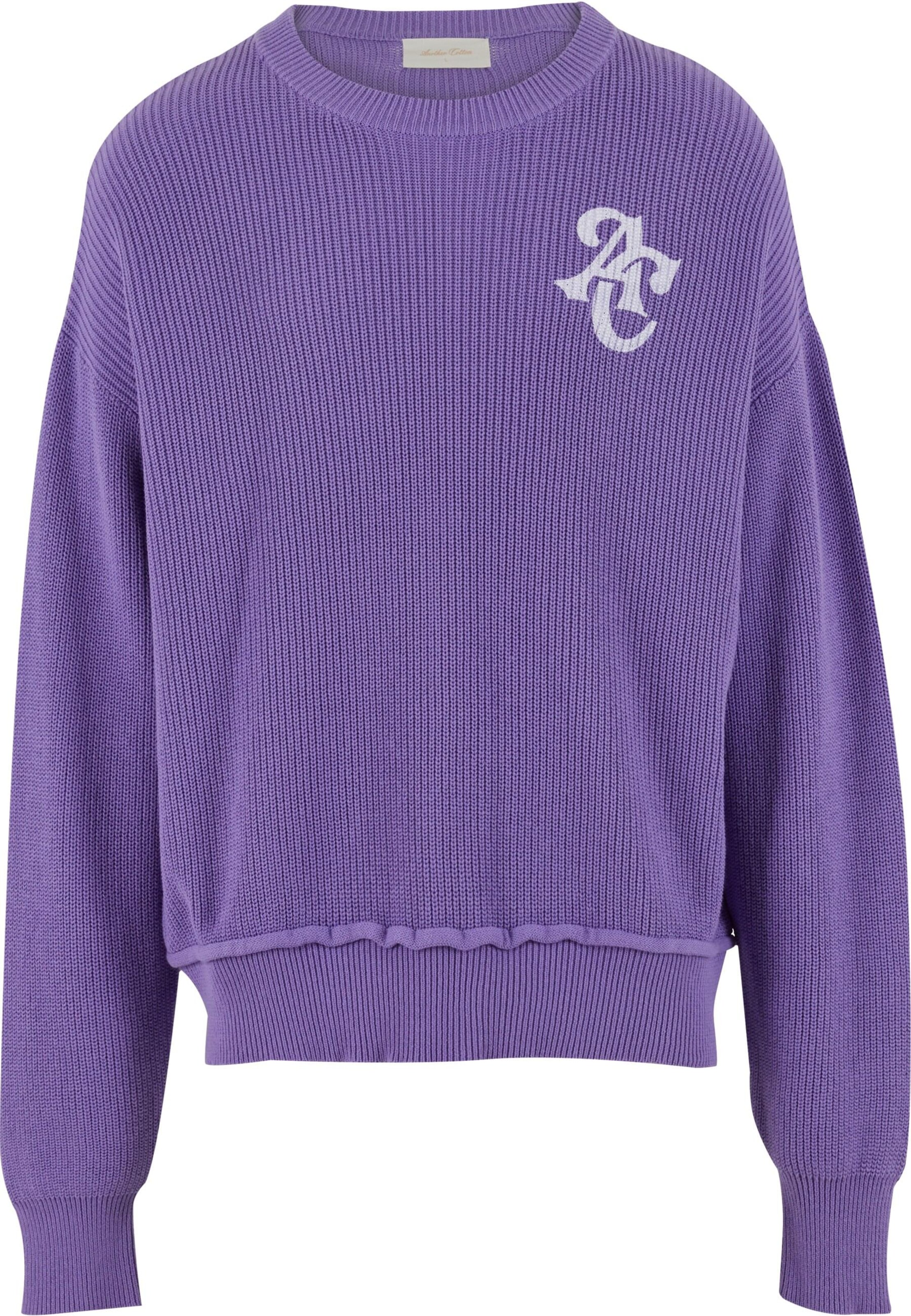 Another Cotton Lab Trui in Lila: voorkant