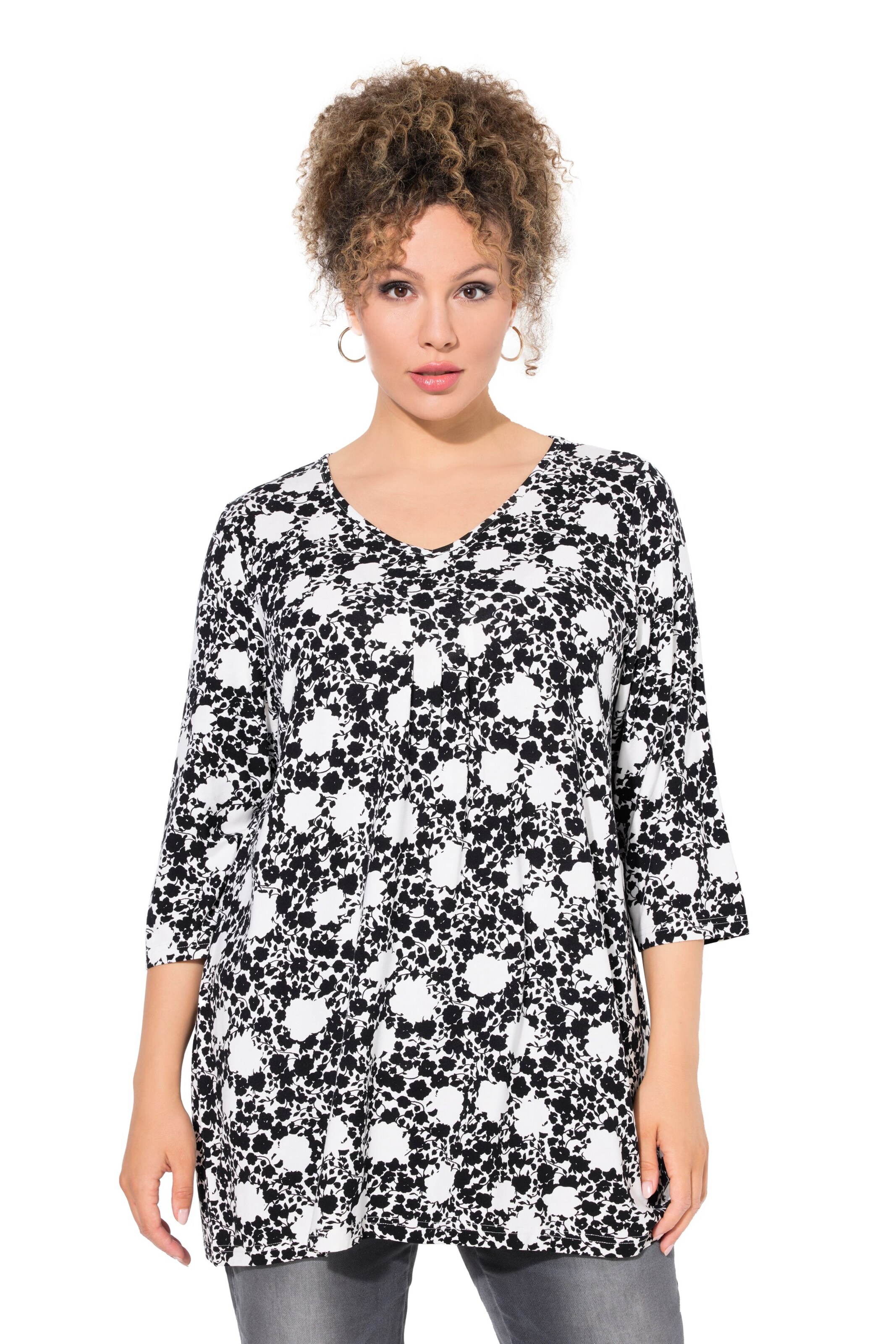 Ulla Popken Shirt in Zwart: voorkant