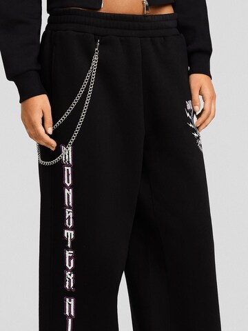 Bershka Loosefit Hose in Schwarz