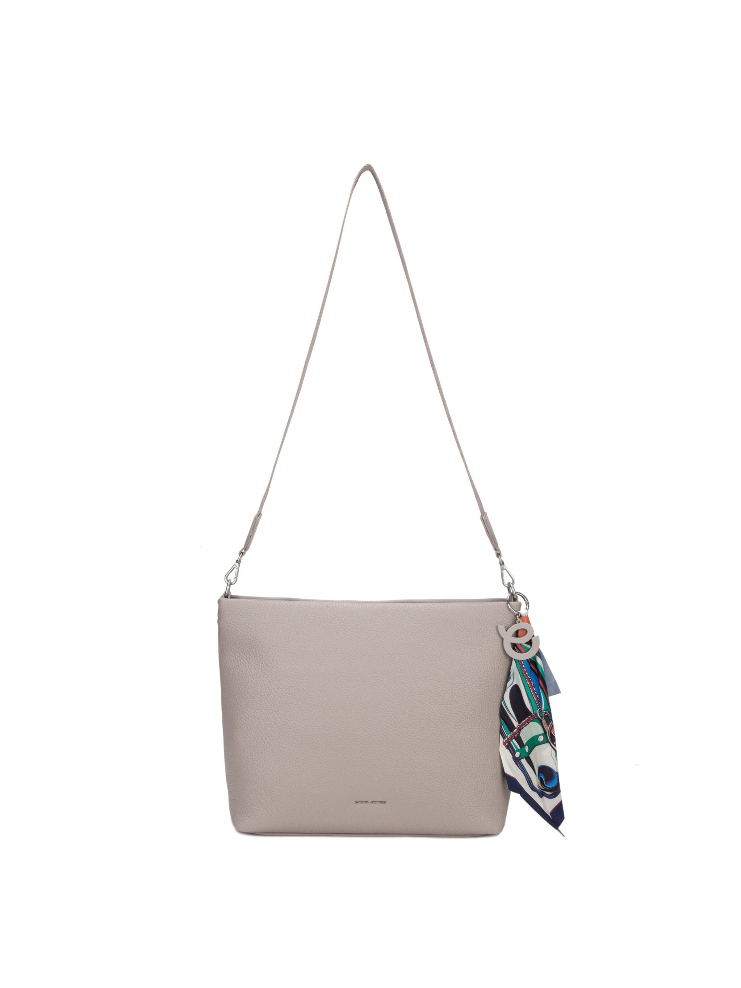 Borsa a spalla 'Borsa Hobo David Jones con Foulard Multicolore e Charm' di David Jones in grigio