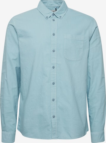 BLEND Regular Fit Langarmhemd Bhbugley Garment Dyed Oxford in Blau: predná strana