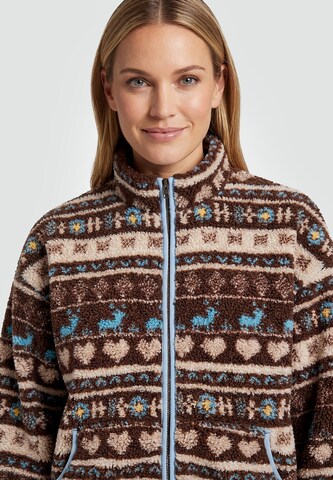 usha WHITE LABEL Fleece jas in Bruin