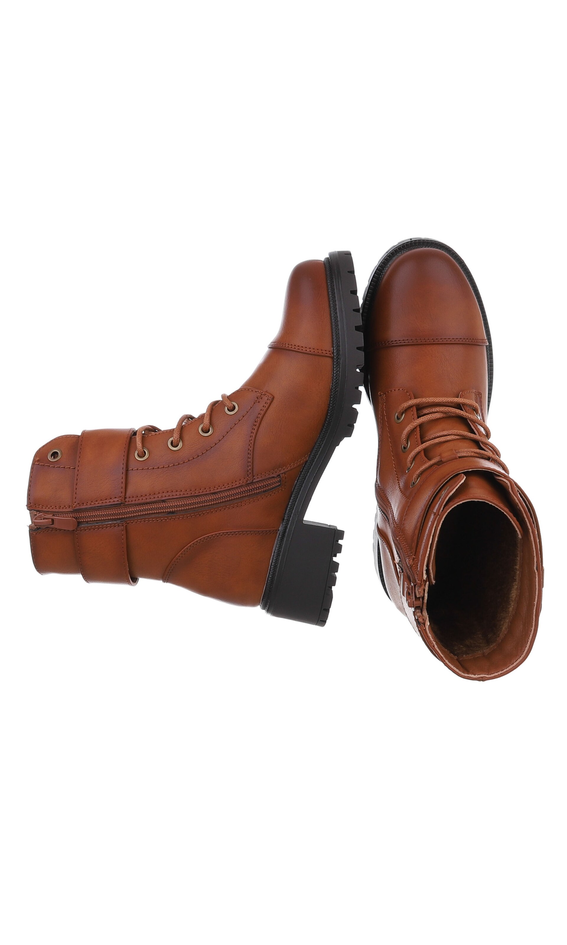 Ital-Design Schnürstiefelette in Beige