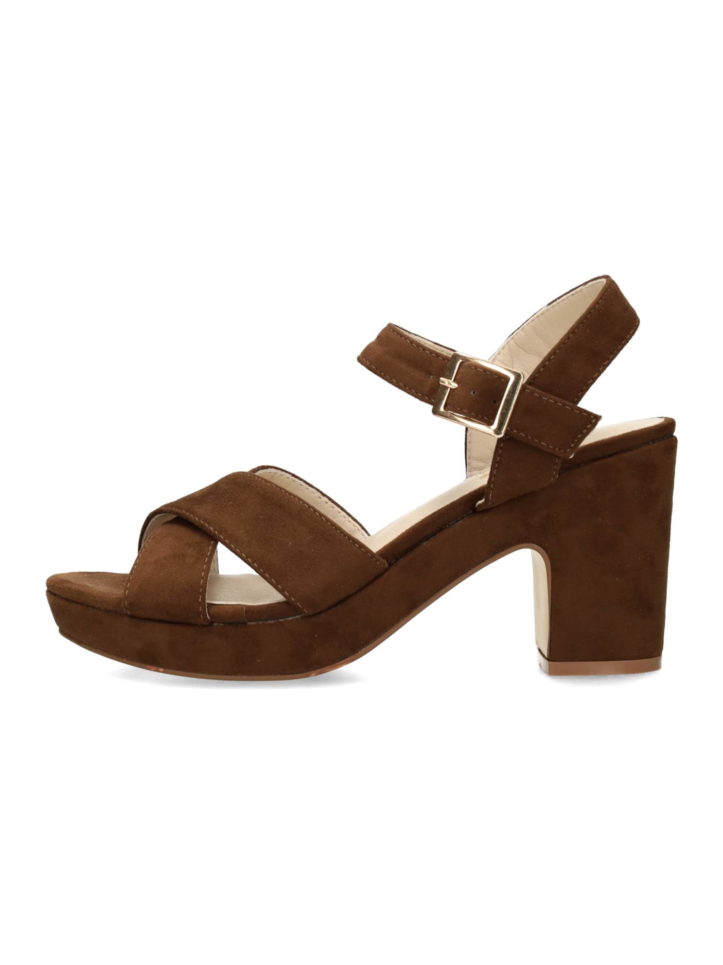 POSH by Poelman Sandalen met riem in Bruin: voorkant