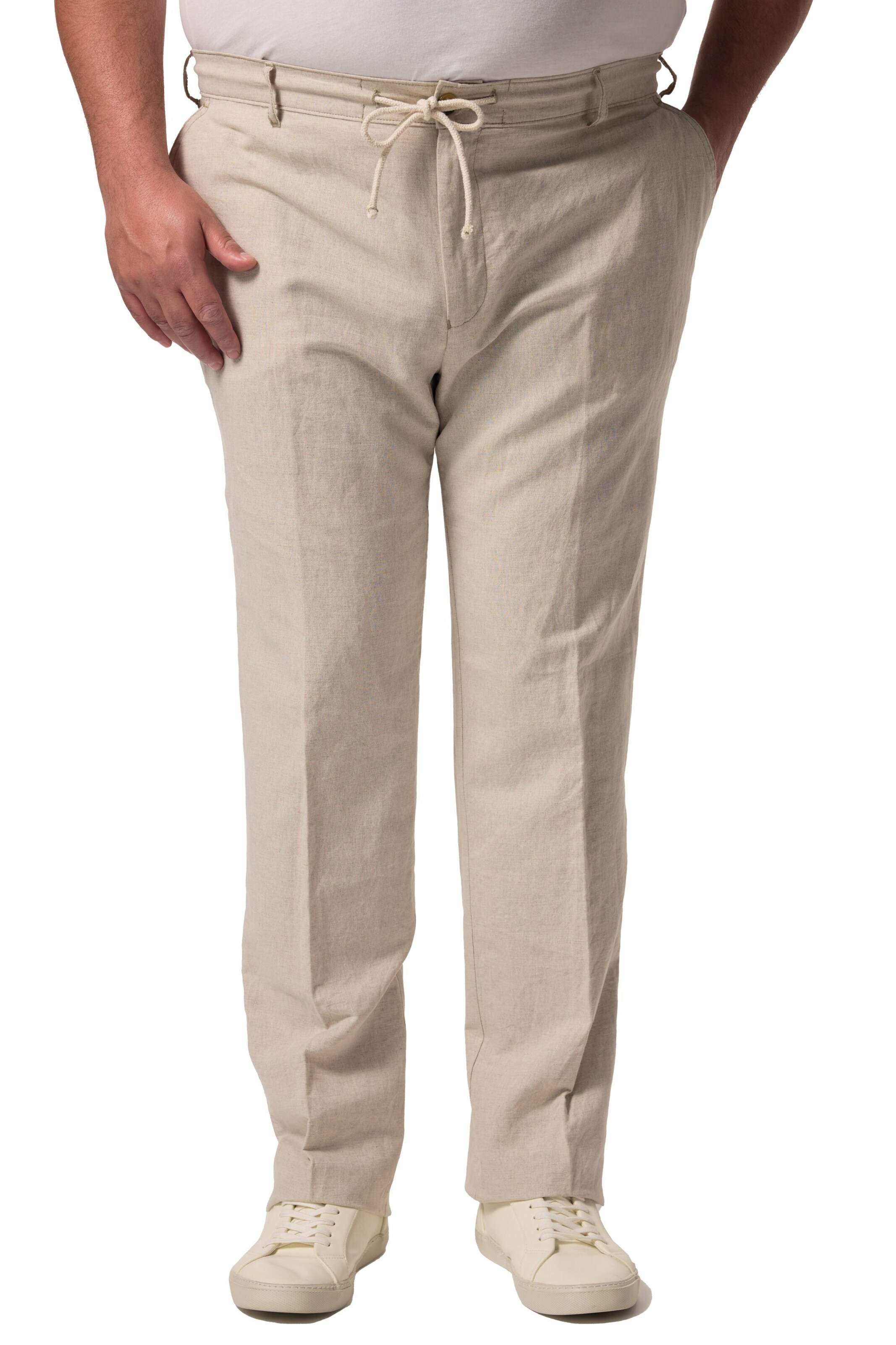 Men Plus Regular Pants in Grey: front