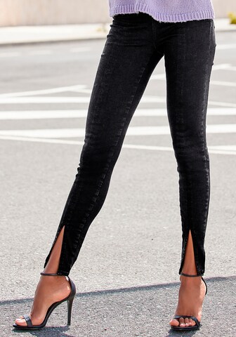 LASCANA Skinny Jeans in Zwart