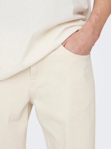 Only & Sons Loosefit Jeans 'Edge' in Beige