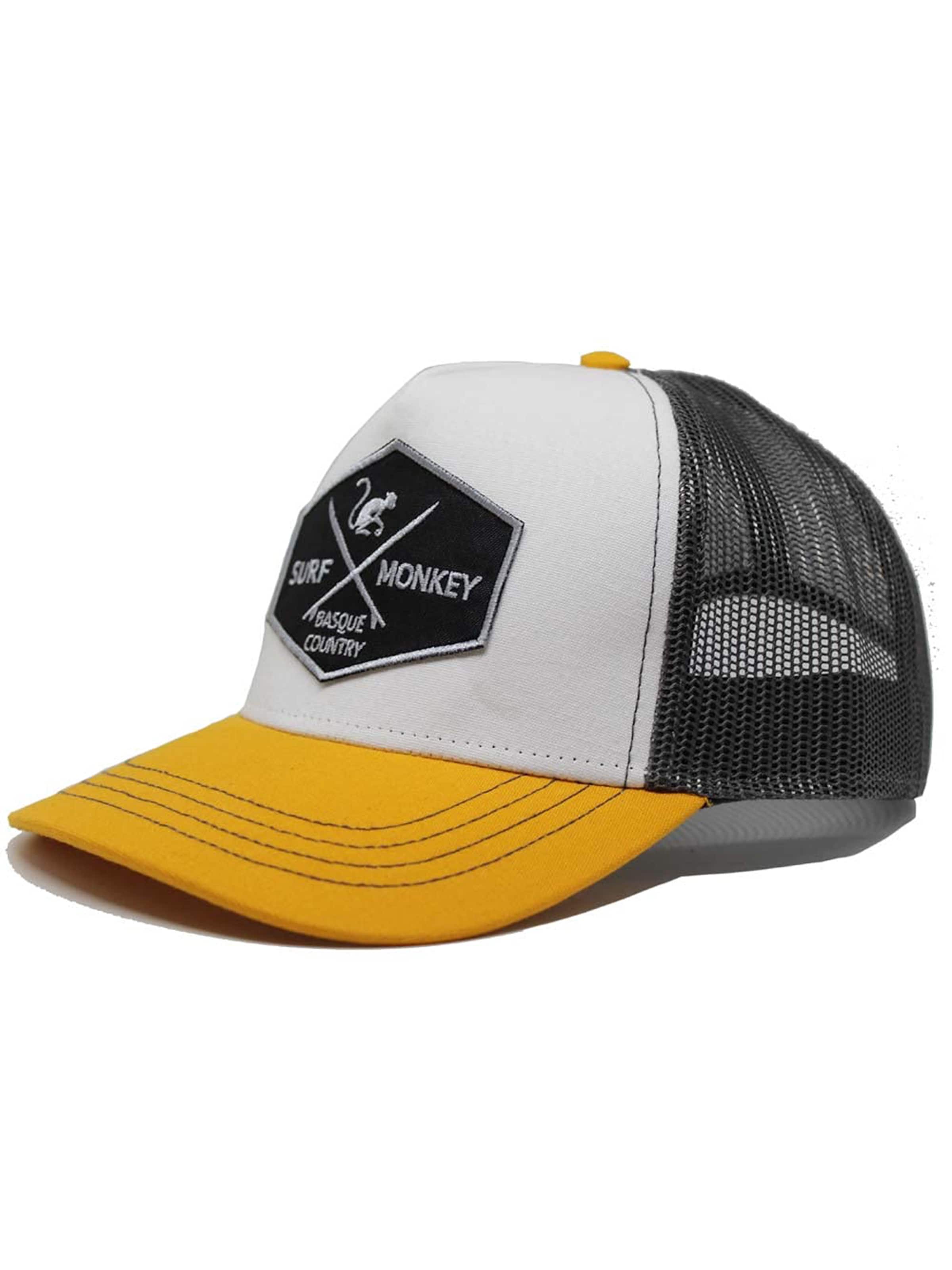 Cappello da baseball sportivo di Surf Monkey in giallo: frontale