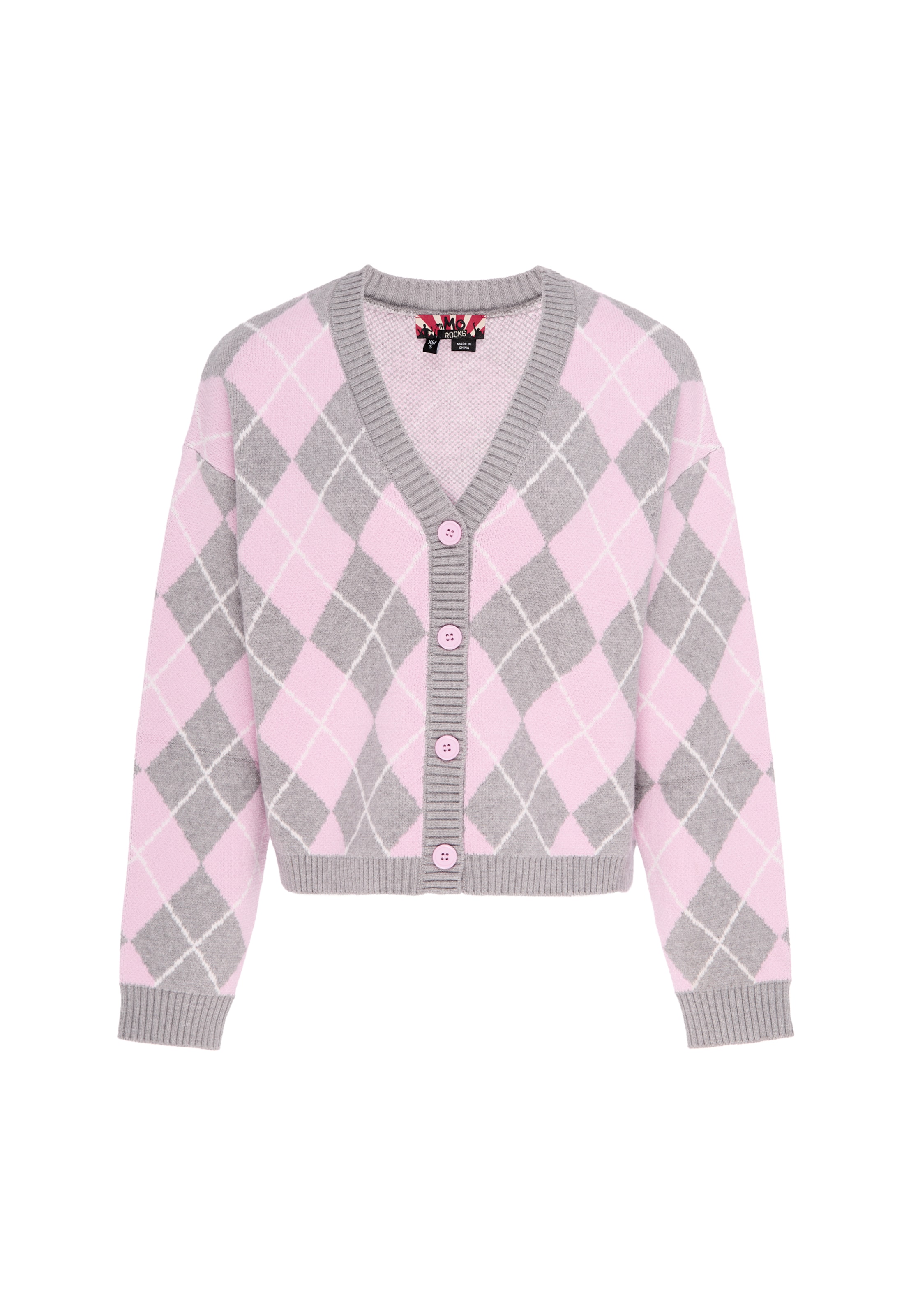 myMo ROCKS Knit Cardigan in Pink: front