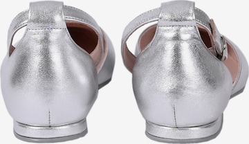 Apple of Eden Ballet Flats with Strap 'BRUNA' in Silver