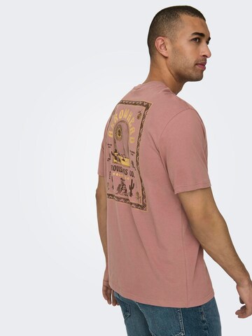 Only & Sons Koszulka 'MANUEL' w kolorze różowy