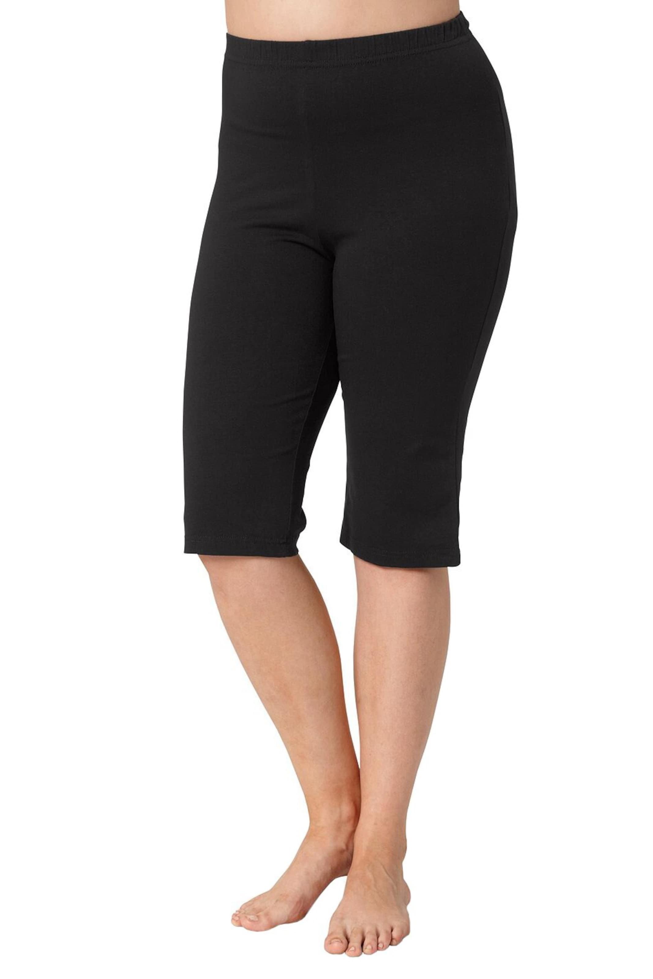 Ulla Popken Slimfit Leggings in Schwarz: Vorderseite