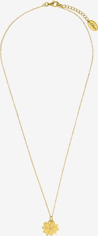 s.Oliver Necklace 'Lotusblüte' in Gold: front