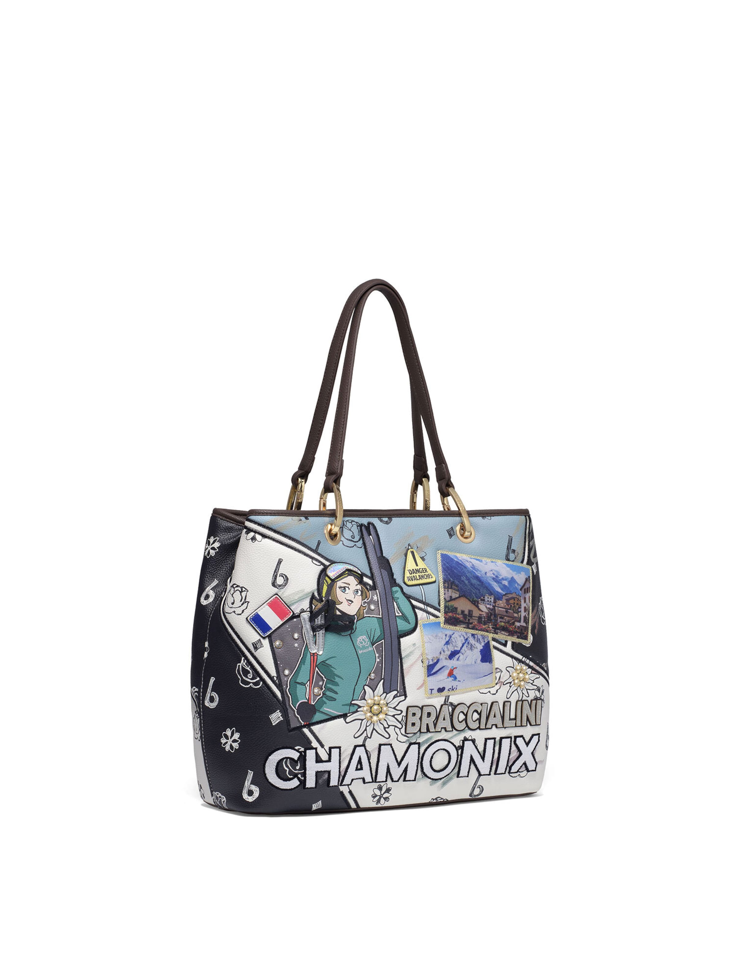 Braccialini Schoudertas in Zwart: voorkant