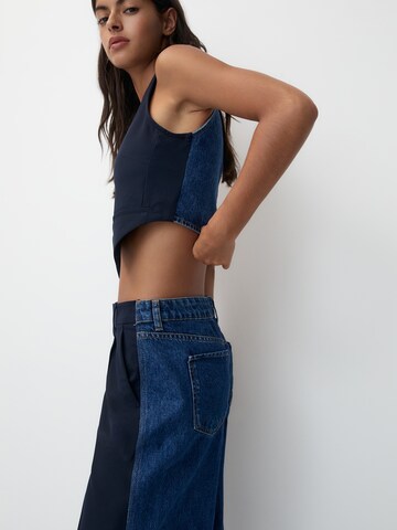 Pull&Bear Wide leg Jeans i blå