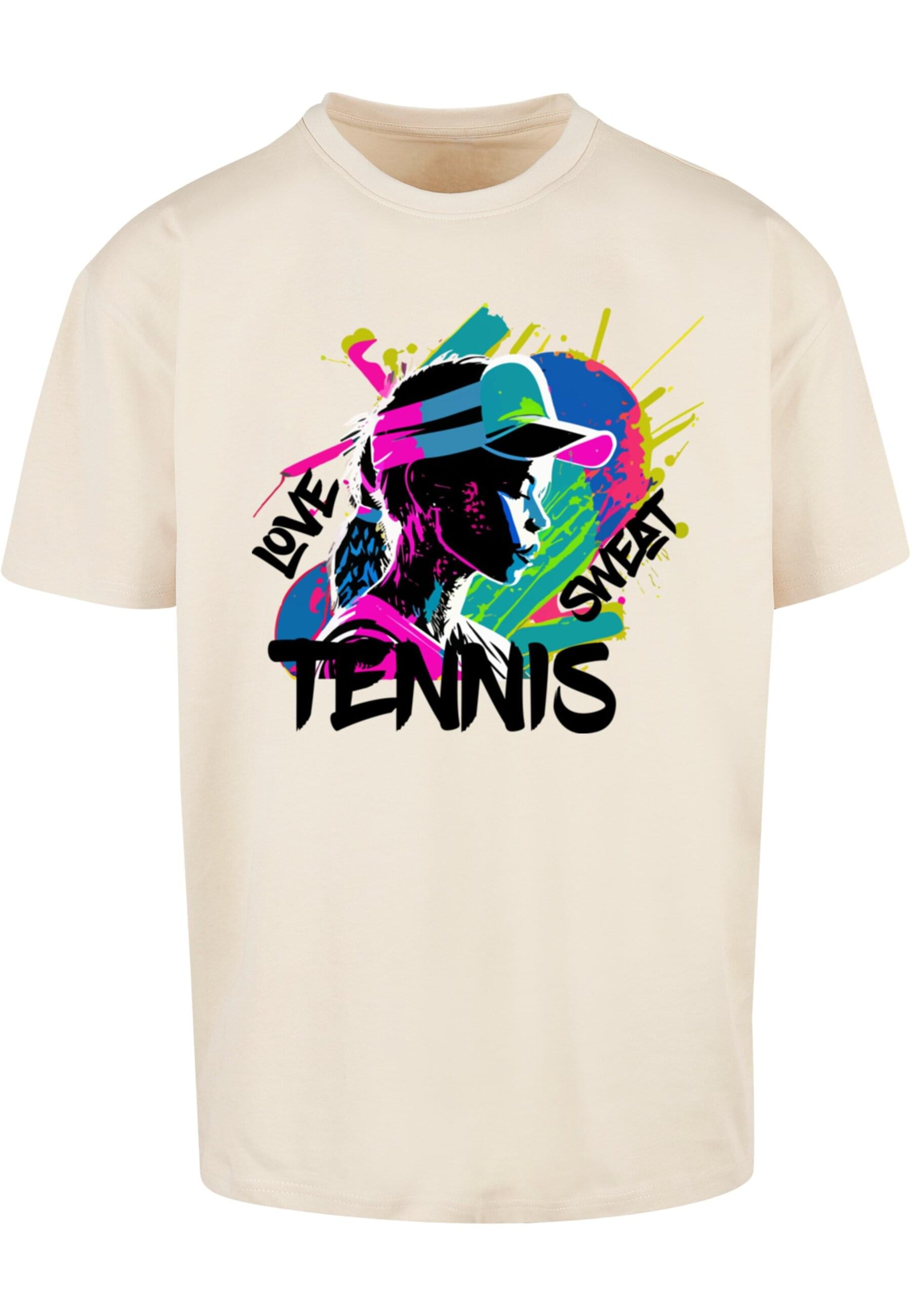 Merchcode Shirt 'Tennis Love, Sweat' in Beige: Vorderseite