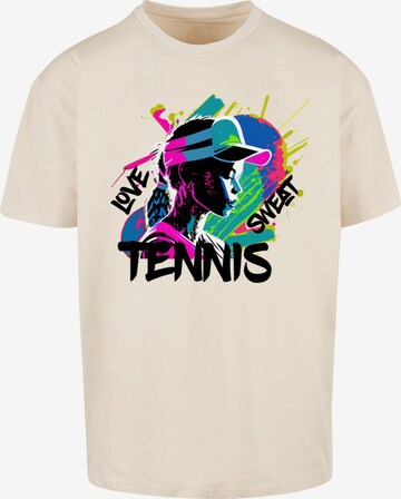 Maglietta 'Tennis Love, Sweat' di Merchcode in beige: frontale