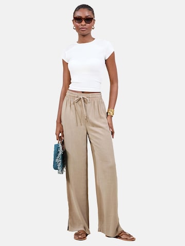 Lipsy - Perna larga Calças em bege: frente