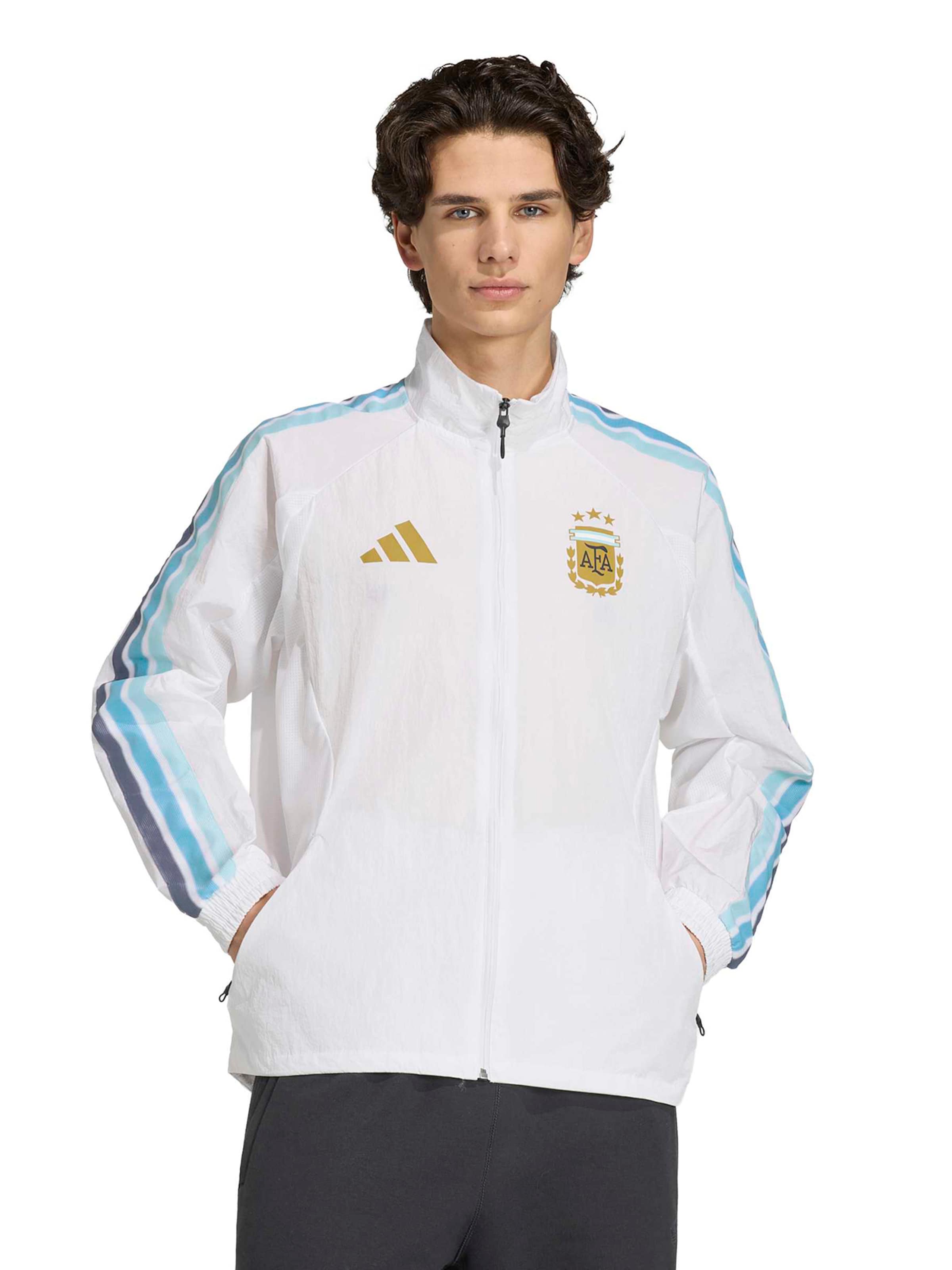 ADIDAS PERFORMANCE Urheilutakki 'Argentinien Anthem' värissä valkoinen: etupuoli