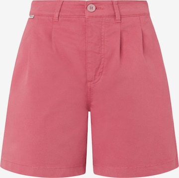 Pepe Jeans Pleat-Front Pants 'Vania' in Pink: front