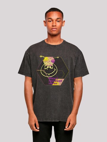 F4NT4STIC Shirt 'Die Biene Maja Hives Resident Raver' in Zwart: voorkant