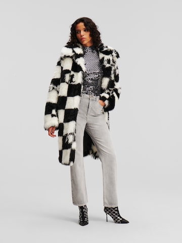Karl LagerfeldZimski kaput 'Check' - crna boja