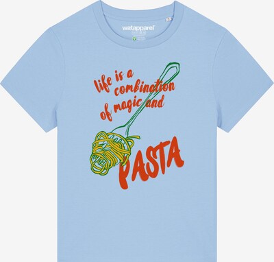 Watapparel T-Shirt 'Magic And Pasta' in XXL in hellblau / gelb / grün / rot, Produktansicht