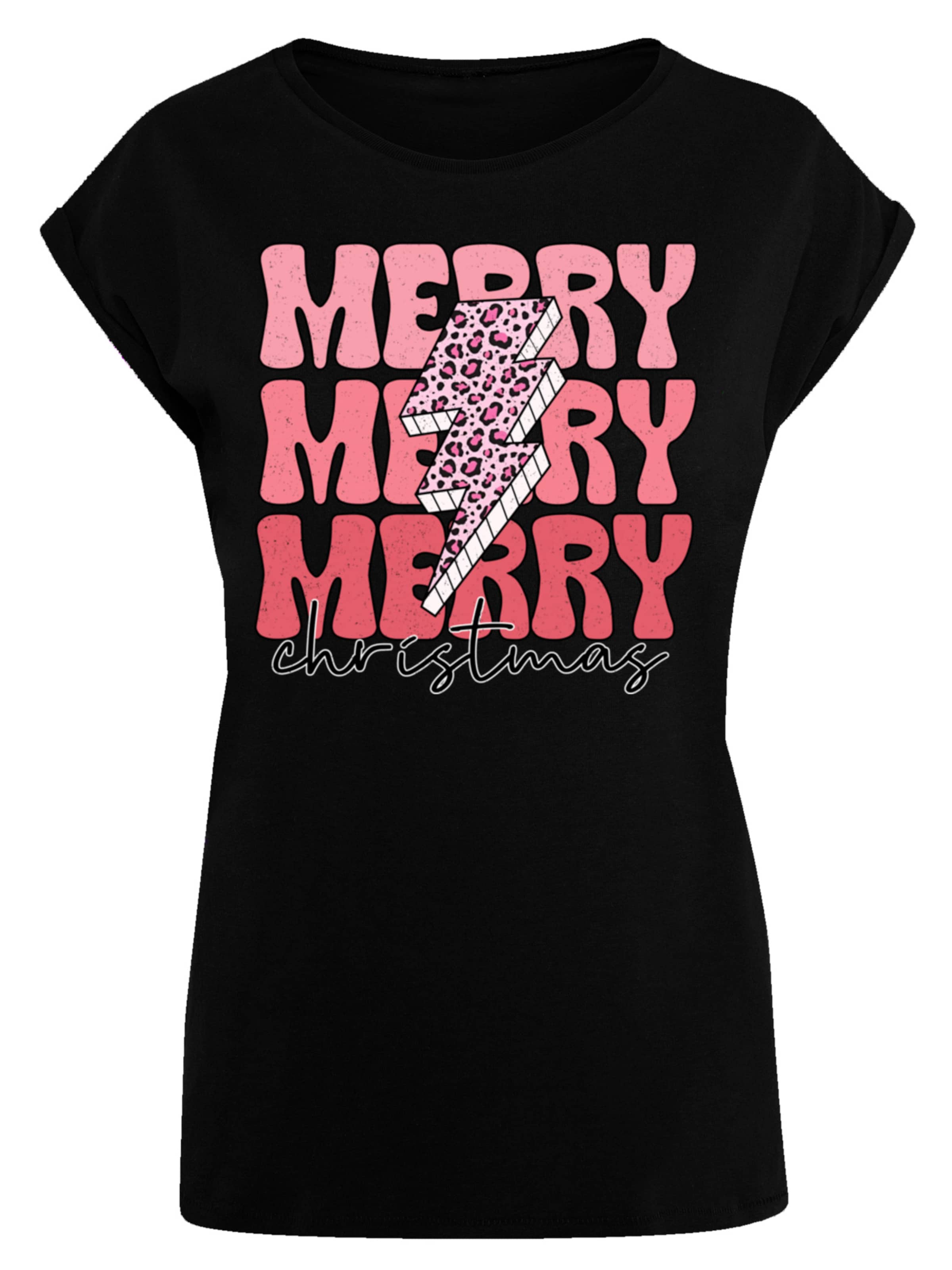 T-shirt 'Merry Christmas' F4NT4STIC en noir : devant