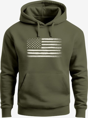 Neverless Sweatshirt 'USA Flag' in Grün: Vorderseite