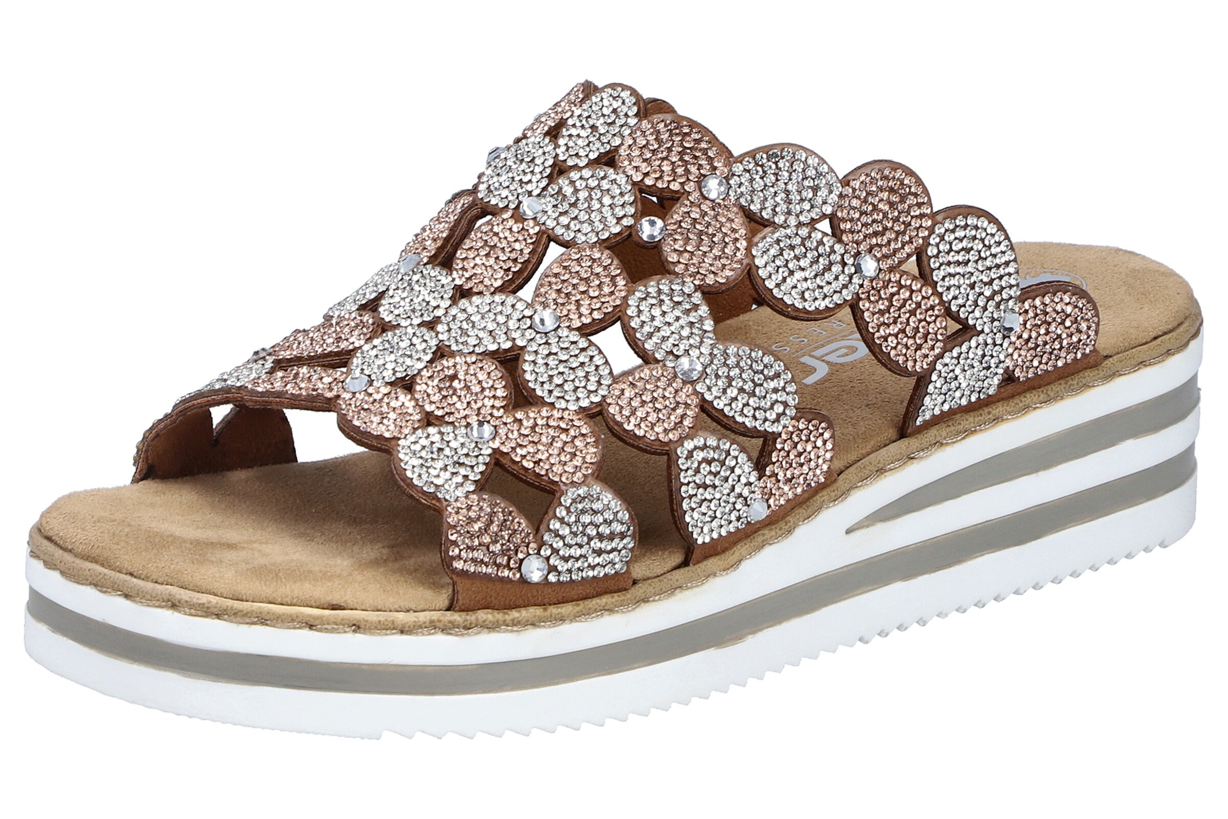 Rieker Pantolette 'V02R8' in Silber: Vorderseite