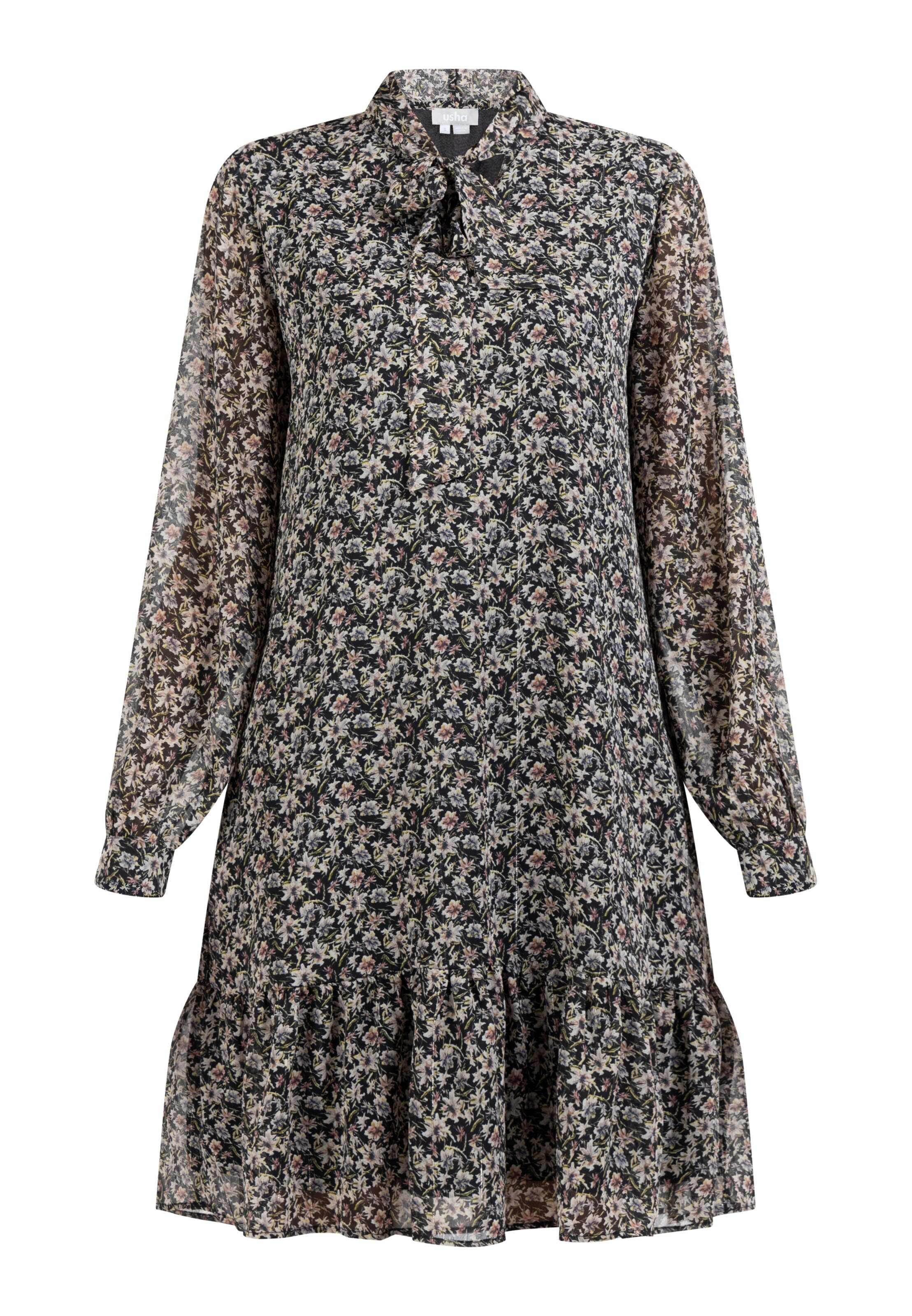 Usha Kleid in Schwarz: Vorderseite