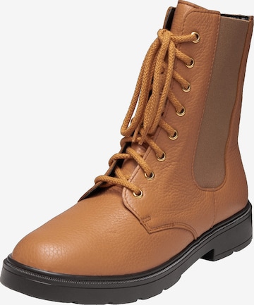 VITAFORM Lace-Up Ankle Boots in Brown: front