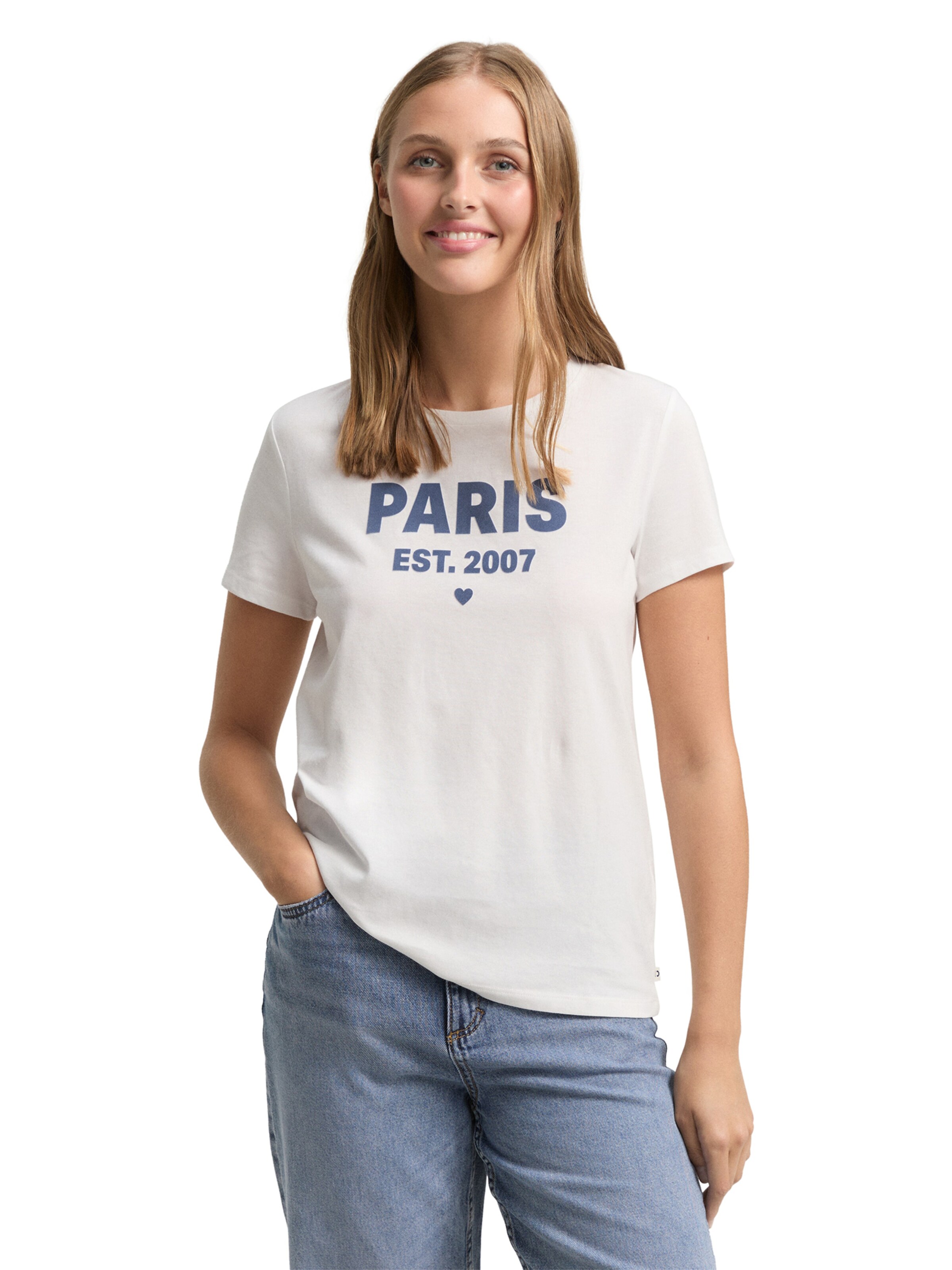 TOM TAILOR DENIM - Camisa em branco: frente